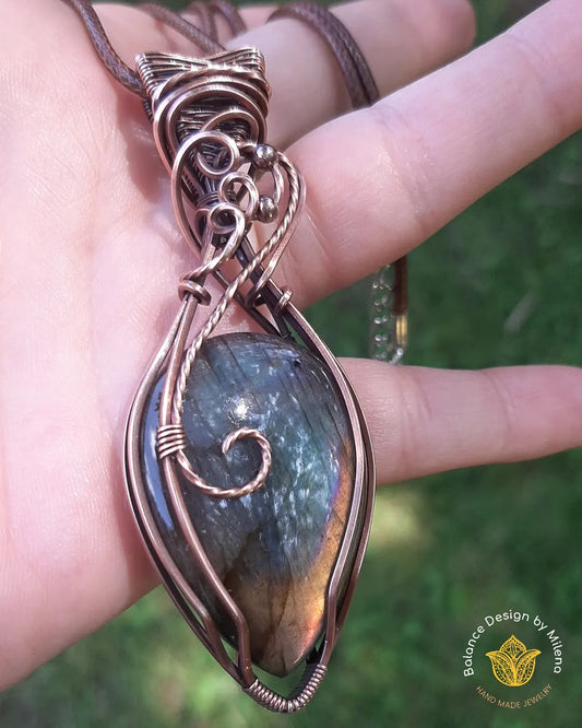 Labradorite in Oxidized Copper metal